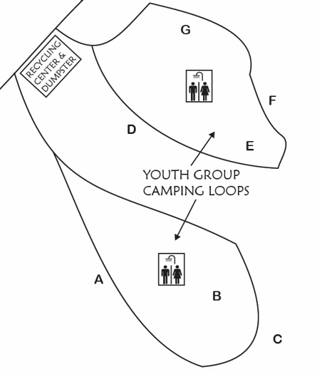 Map of Cedarville State Forest Youth Group Area