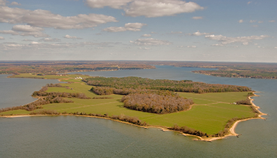 Aerial view of Newtowne Neck State Park - Photo by Mark Odell