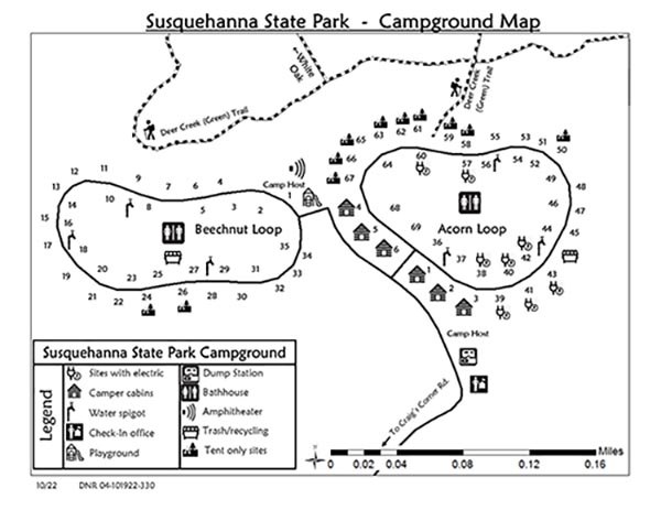 Detailed maps of Beechnut and Acorn Loops.