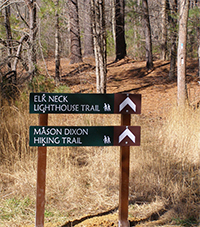 Trail sign in Elk Neck State Forest
