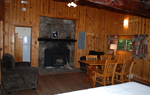 Interior of cabin #9 at Herrington Manor State Park