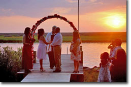 janes island state park wedding at sunset