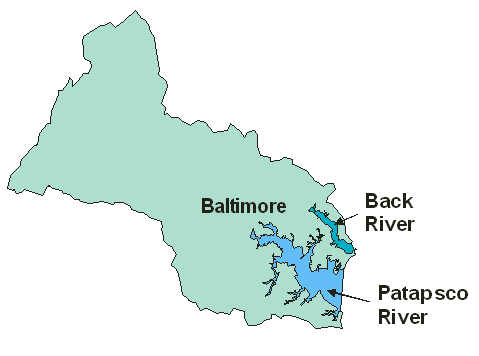 map of Patapsco-Back Rivers